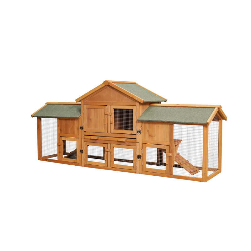 Cage extra spacieuse 79,5 po avec 2 couloirs, enclos pour hamster de cobaye, plateau amovible, toit imperméable à deux niveaux, cage pour grand animal de compagnie et coffre-fort