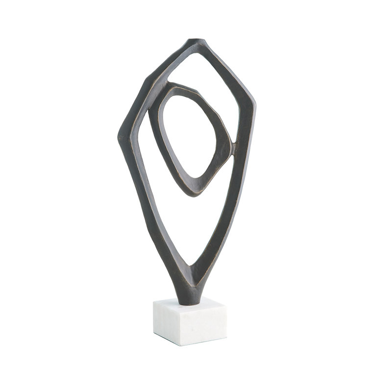 Interplay Sculpture-Bronze, White/Brown/Black