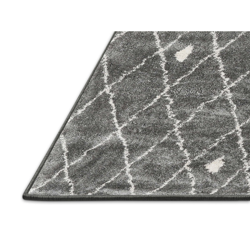 Tapis contemporain gris, Rectangle 2 pi x 4 pi