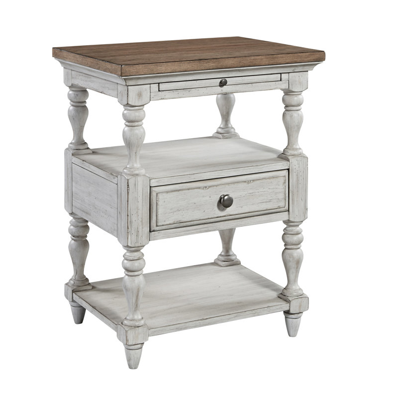 Table de chevet 1 tiroir avec tablette escamotable Harlowe