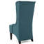 Chaise de salle à manger sophistiquée sarcelle rembourrée avec dossier haut et pieds ailés en bois de bouleau, H 45,38 po x P 29,22 po l 22,85 po
