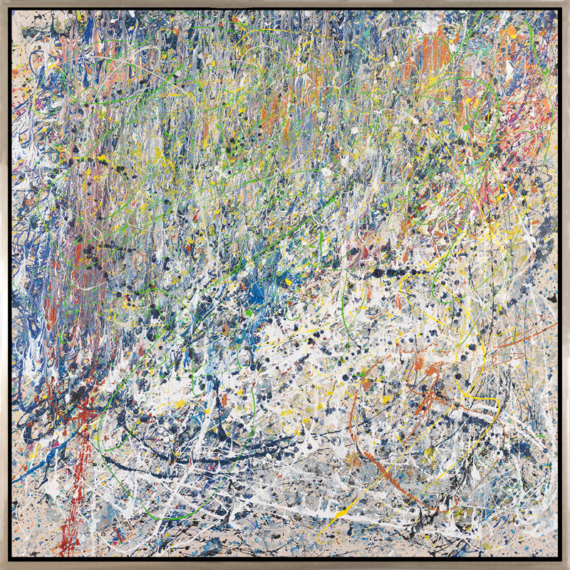 Frénésie - peinture sur toile à cadre flottant