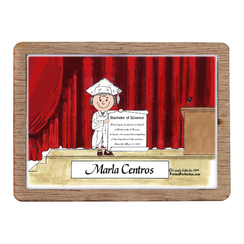 Graduation personnalisée - aimant en bois pour femme - excellent cadeau!, Oui