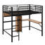 Lit mezzanine avec bureau en L et tablettes
