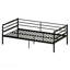 Lit mezzanine pour enfants, lit en métal de style canapé-lit, barrière de sécurité de 11,8 pouces, peu encombrant, noir.