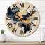 Très grande horloge murale en bois foncé et doré-2081279506