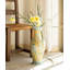 Vase de table en céramique jaune vintage à motif floral