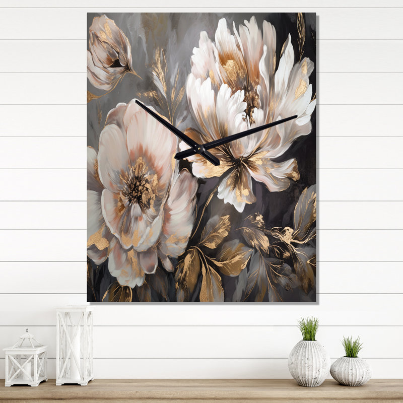 Pivoine blanche et blanche - Blooms In Motion IV, H 32 po x l 16 po x P 1 po
