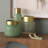 Trashawn Medium Mint Glass Vase W/Matte Gold Metal Neck Cuff