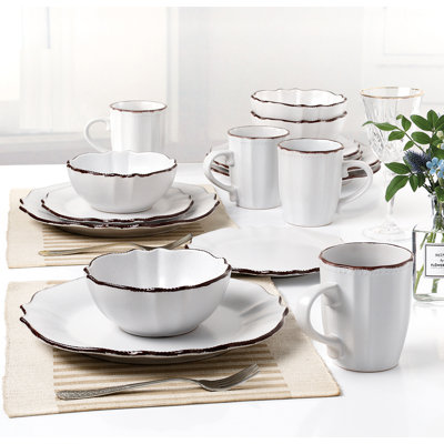 Piece Porcelain China Dinnerware Set - Service for 4