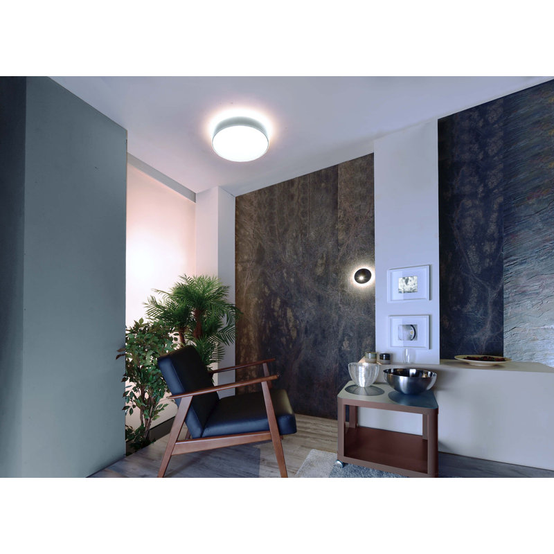 Menkar LED Flush Mount, Silver Brushed