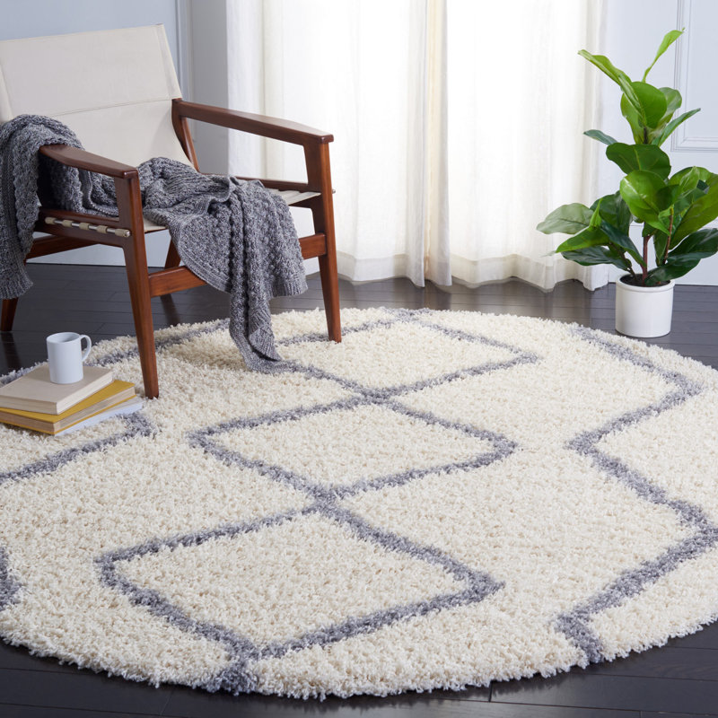 Venus Shag 600 Performance Geometric Rug, Round 6'7"