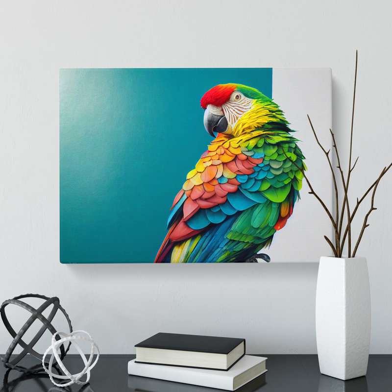 Captivating Parrot - Wrapped Canvas, 35cm H x 50cm W x 3cm D