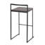 Tabouret de bar 30 po empilable en métal noir avec siège en bambou à grain de bois pressé espresso - ensemble de 2