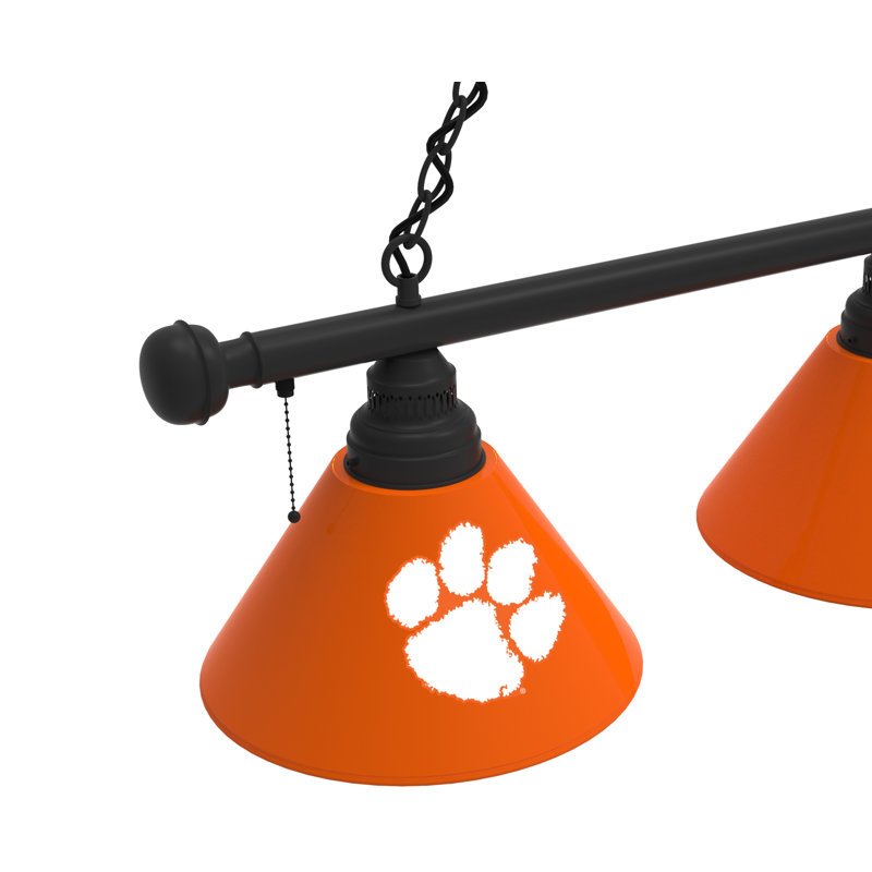 3 - Light Pool Table Lights Pendant, Black, Clemson Tigers