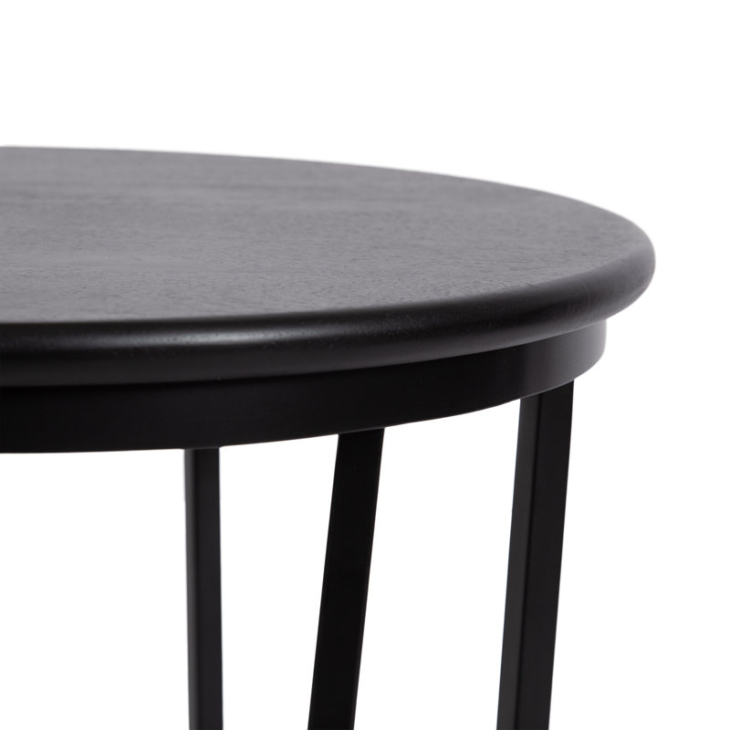 Table de bout Gerardo, H 24 po x l 16 po x P 16 po, Plateau noir / base noire
