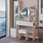 Full Body Mirror Cabinet with Round LED Vanity Table Set
