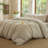 DONEUS Striped Duvet Cover Set 100% Washed Cotton Linen Like Soft Feelling Breathable Bedding-113054931-113054922