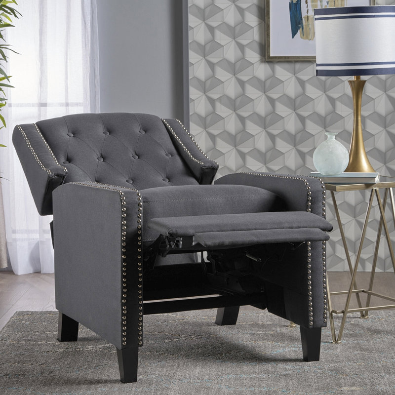 Heidegret Upholstered Recliner, Gray Fabric