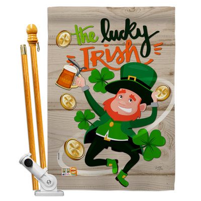 Double Sided 40'' H x 28'' W Polyester St. Patrick's Day Flag Set