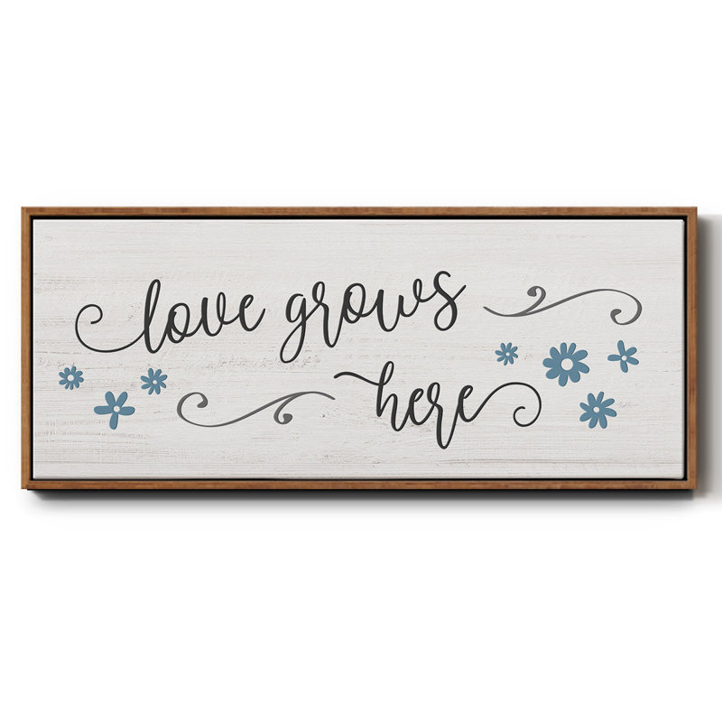 «Love Grows Here», toile encadrée, H 12 po x l 30 po