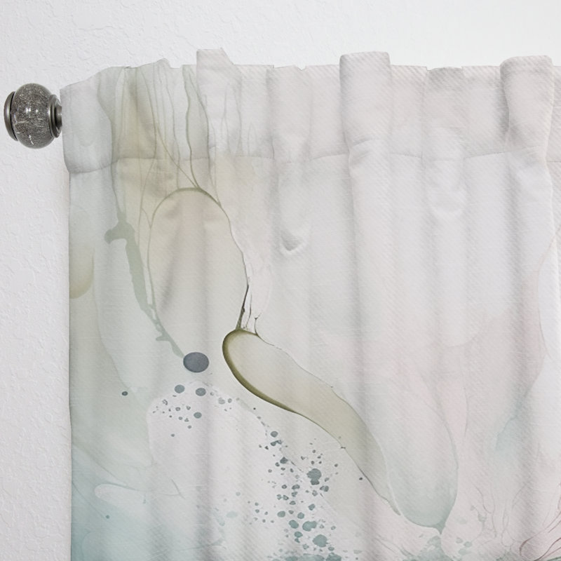 Green and Cream Abstracted Realities I - Rideau moderne - Velours obscurcissant - 1 panneau, L 52 po x L 120 po
