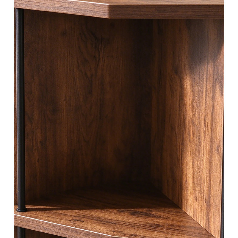 Corner Shelf, Rotating Bookshelf, Brown
