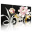 Pivoine rose et feuille d'or, reproduction d'art sur toile, ensemble botanique moderne (ensemble de 3)-392526046