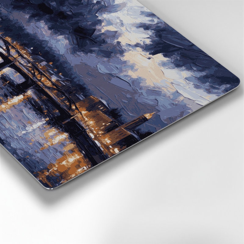 Art mural en métal gris avec villes «Portland», H 132 po x l 168 po x P 0,05 po