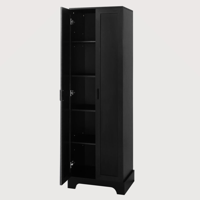 Storage Cabinet with Two Doors for Bathroom, Black
