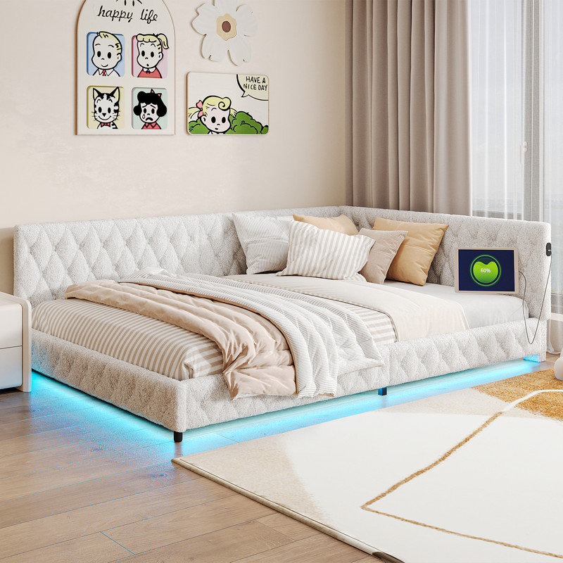 Bed, Beige