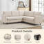 83.5" Sectional Corner Sofa With Armrest Black Legs Seater For 5-109867530