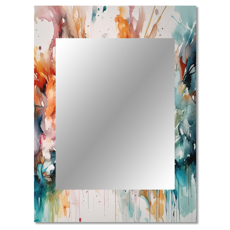 «Boho Dance III» captivant - grand miroir abstrait, décor de miroir mural unique moderne et contemporain, impression d'art en métal