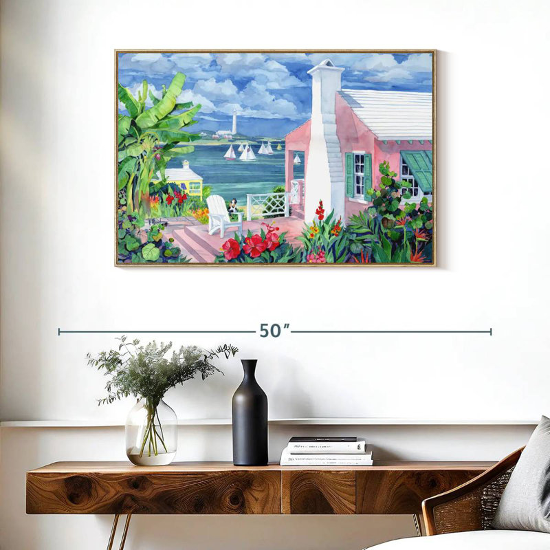 Bermuda Cove, Cadre flottant en bois naturel, 37 po x 25 po