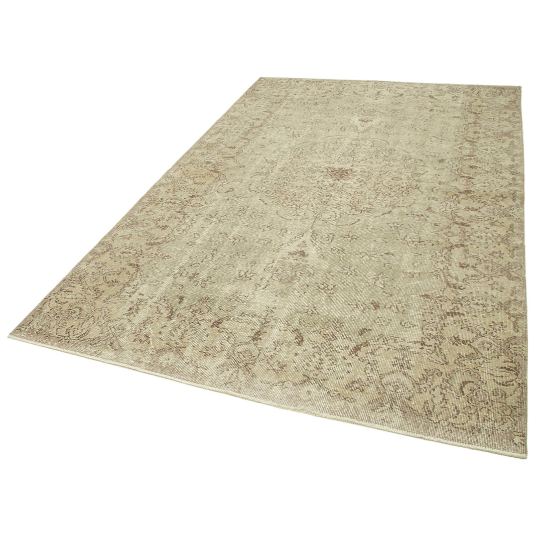 Vintage Beige Vintage Wool Handmade Area Rug
