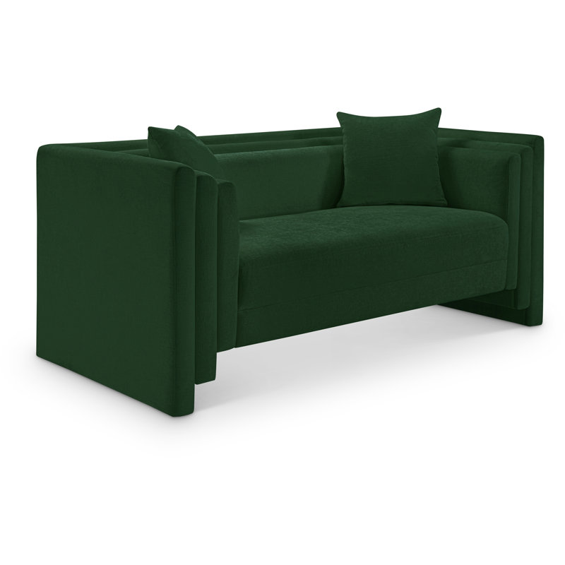 Jalice Chenille Fabric Loveseat, Tissu chenille vert