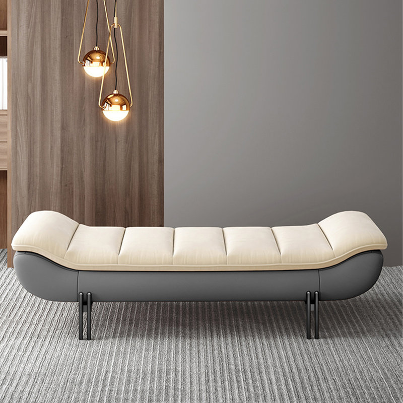 Banc avec revêtement, H 16,54 po x l 62,99 po x P 19,69 po, Beige/gris