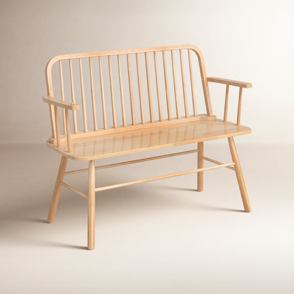 Sireen 47" Solid Wood Bench, Natural