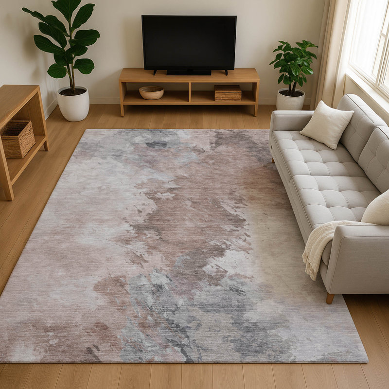 Premium Machine Washable Slesnick AMF1675 Abstract Rug, Rectangle 10' x 14'