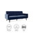 Lindford 78.50'' Velvet Convertible Sofa-1671133185