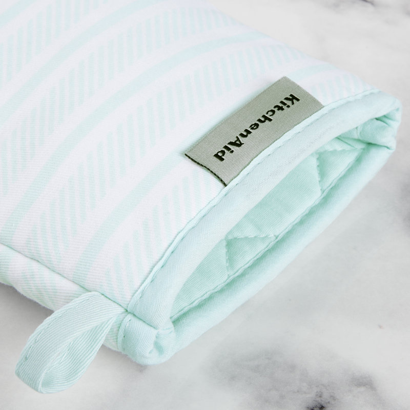 KITCHENAID Albany Mini Oven Mitt 2-Pack Set, Mineral Water, 5.5" W x 8.5" L