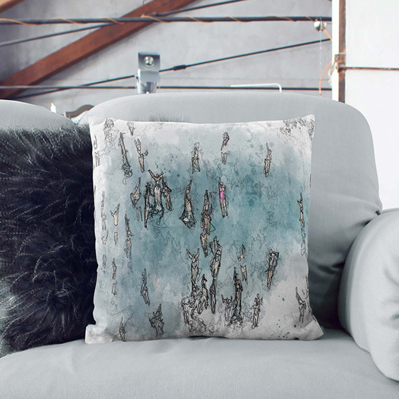 Square Throw Cushion, White, 40cm H x 40cm W x 15cm D
