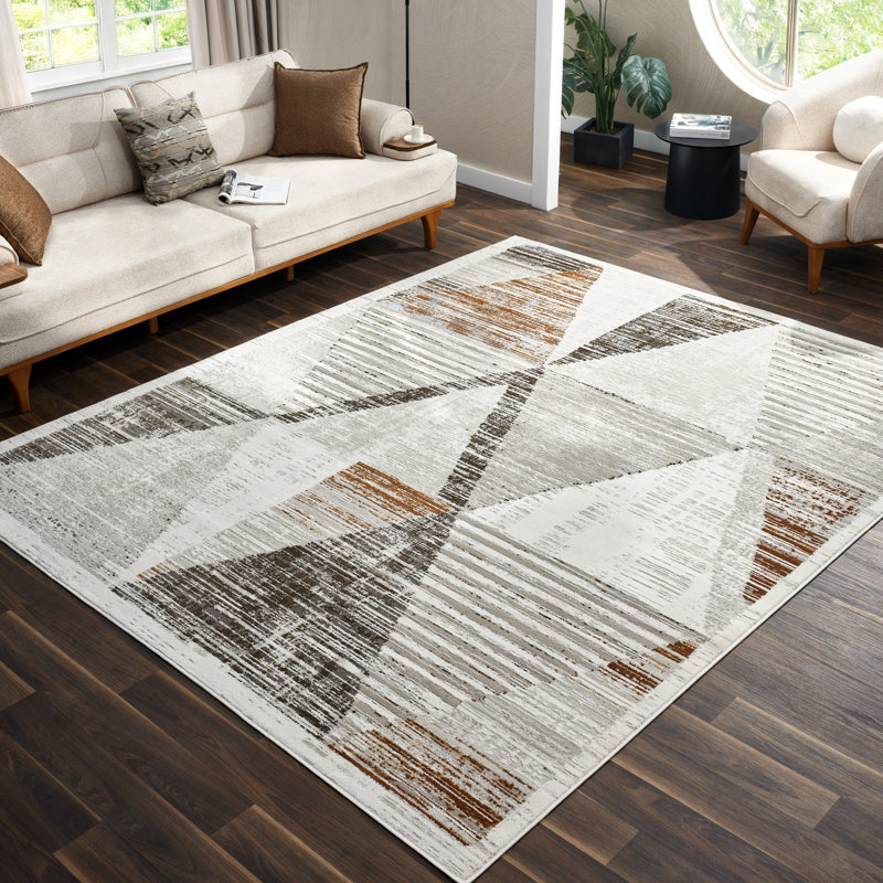 Bunnell Fractured Triangle Area Rug, Rectangle 8'6"x11'6"