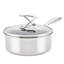 Circulon Clad Stainless Steel Saucepan with Glass Lid and Hybrid SteelShield Nonstick, 2-Quart
