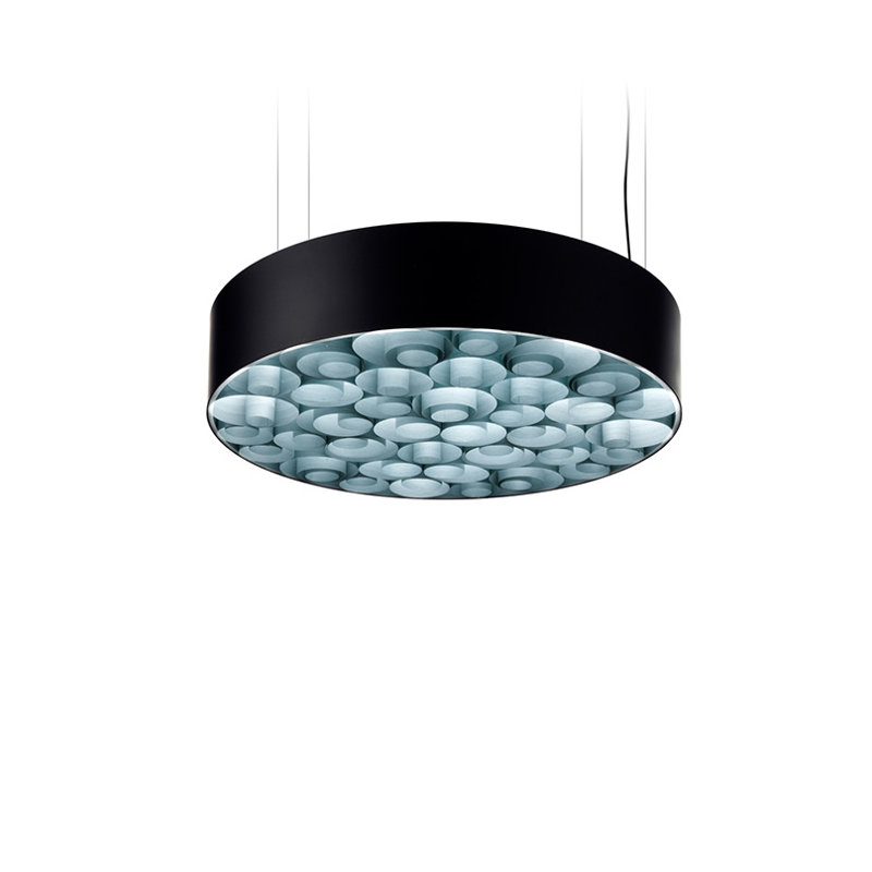 Spiro LED Chandelier, 5.9" H x 29.5" W x 29.5" D, Black, Sea Blue