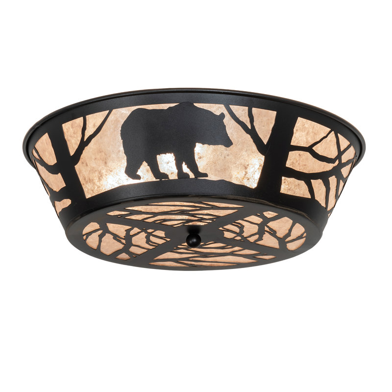 Rustic Lodge 4 - Light Flush Mount, Textured Black