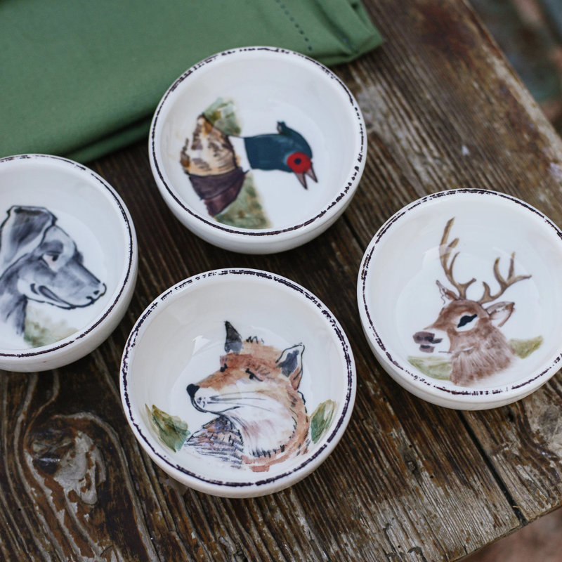 Wildlife Terra Bianca Condiment Bowls