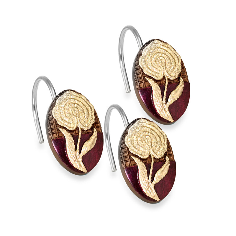 Plastic Shower Curtain Hook, Burgundy