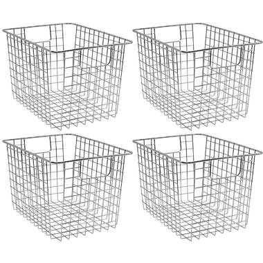 Sorbus Wire Metal Basket Bin, Stackable Storage Baskets, Cubby Bins for  Food, Kitchen, Home, Pantry Snack, Vegetable, Potato, Onion, Laundry Room,  Office, Farmh…
