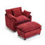 Fauteuil d'appoint rembourré en chenille 39,4 po, fauteuil de lecture pour chambre à coucher, fauteuil de lecture moderne 39,4 po avec repose-pieds